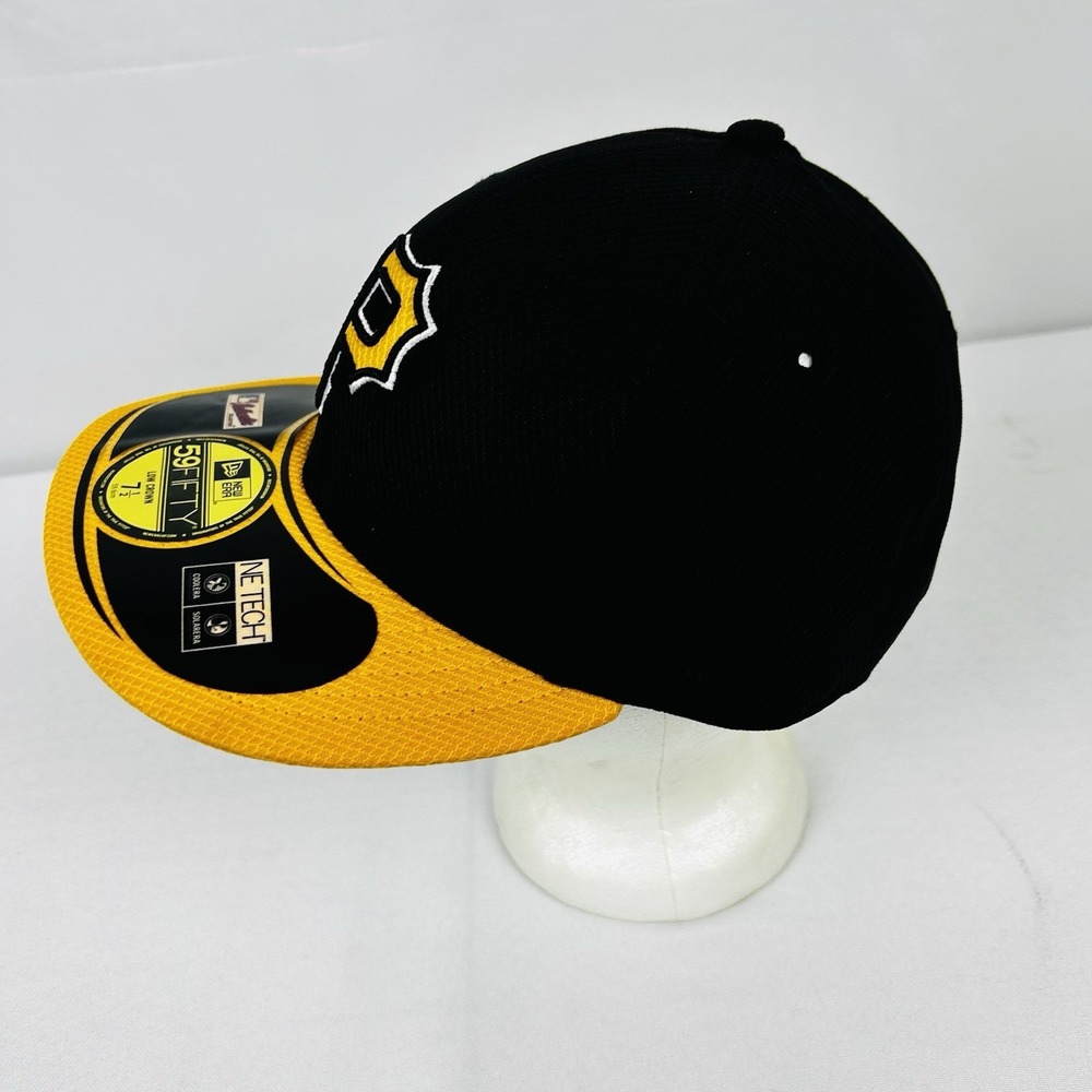 Pittsburg Pirates Hat Black Yellow Fitted 7 1/2 New Era Authentic Collection - Picture 3 of 8